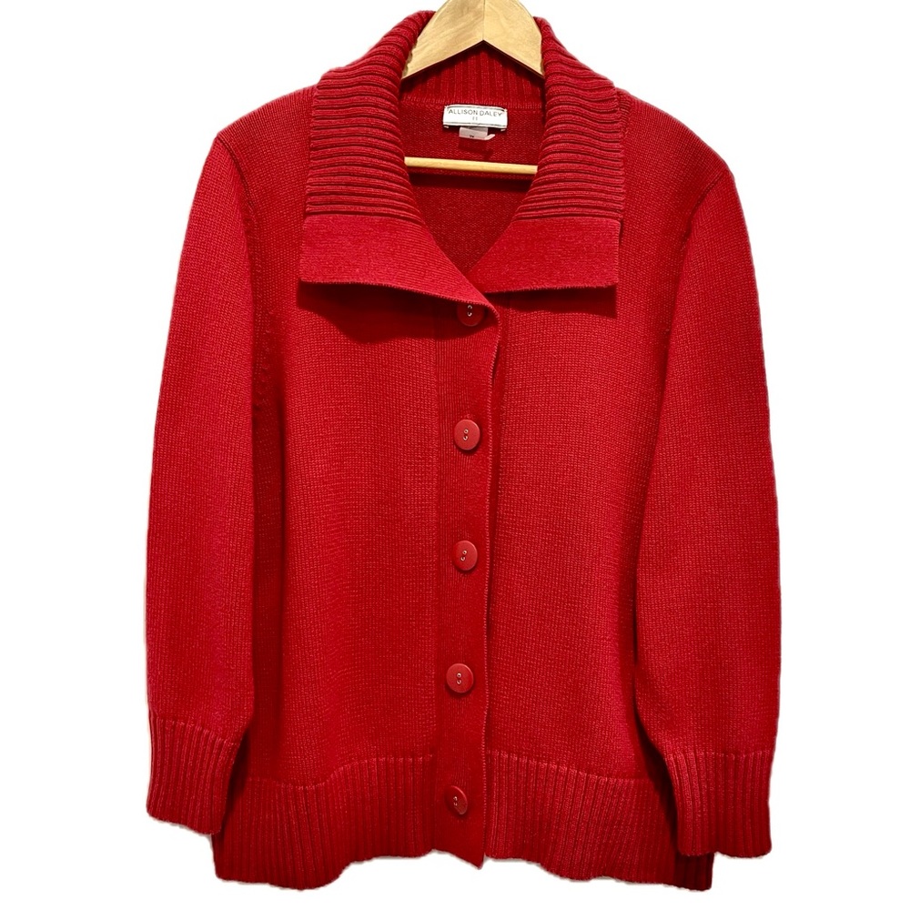 Sz.3X-Allison Daley-Kitted Cardigan Sweater